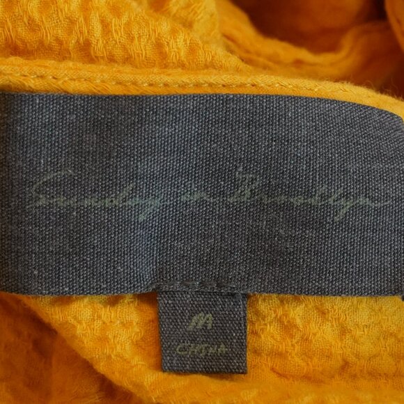 Sunday in Brooklyn, Tie Open Back Puff Sleeve Ruffle Midi Dress, Yellow, Gold - Picture 5 of 7